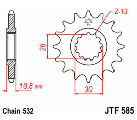 Pignon JT SPROCKETS acier standard 585 - 532