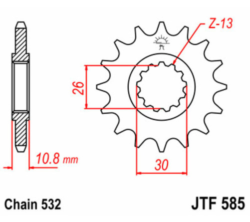 Pignon JT SPROCKETS acier standard 585 - 532