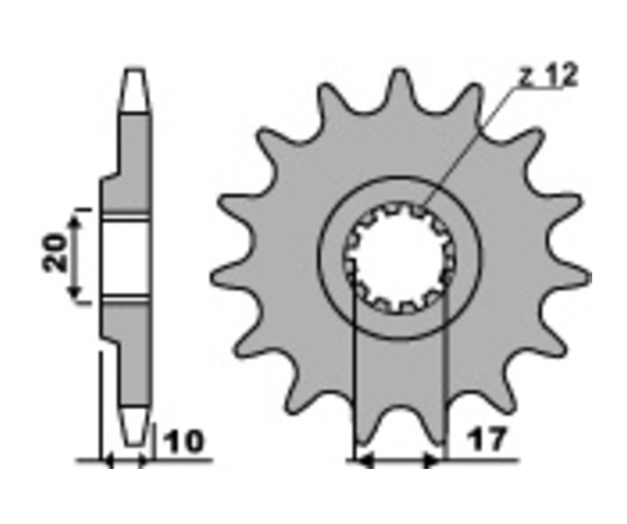 Pignon PBR acier standard 2074 - 520 - 1077541002