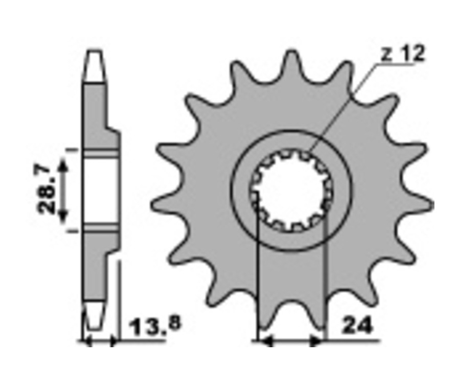 Pignon PBR acier standard 2077 - 530 - 1077544001