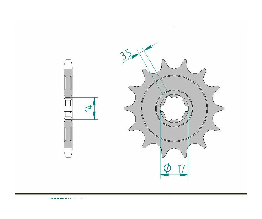 Pignon AFAM acier standard 24203 - 428 - 1076185001