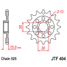 Pignon avec gomme anti-bruit JT SPROCKETS acier standard 404 - 525 - 1126479001