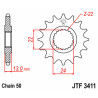 Pignon JT SPROCKETS acier standard 3411 - 520 - 1077363001