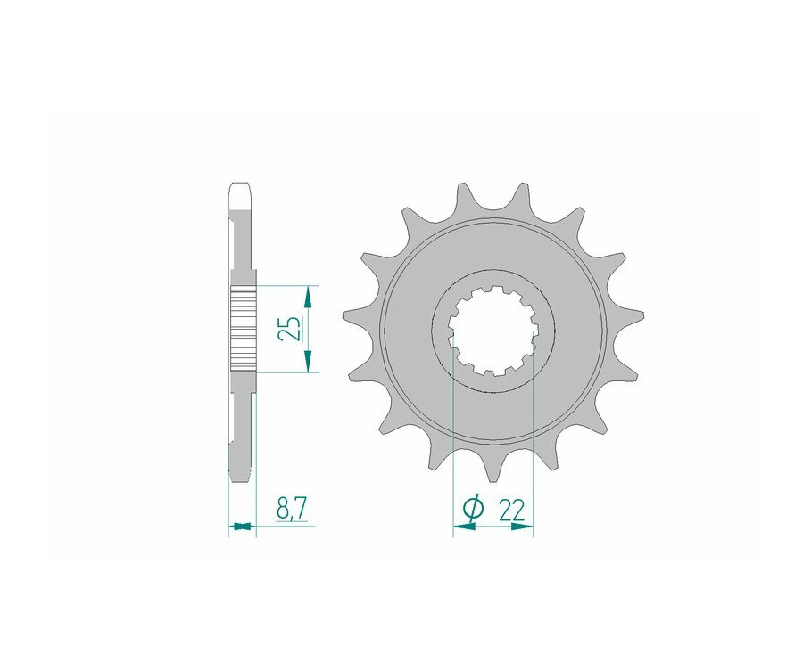 Pignon AFAM acier standard 28405 - 525 Pignon AFAM acier standard 28405 - 525