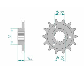 Pignon AFAM acier standard 52613 - 525