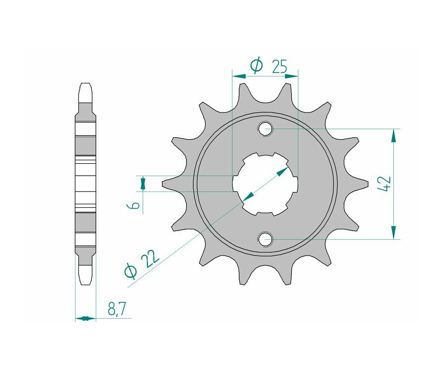 Pignon AFAM acier standard 20401 - 520 - 1074838001
