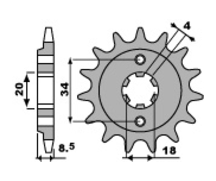 Pignon PBR acier standard 2076 - 520 - 1077543001
