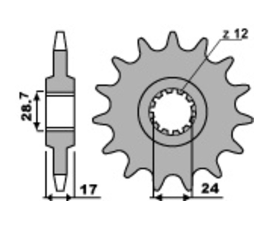 Pignon PBR acier anti-bruit 2073 - 525 - 1077540001