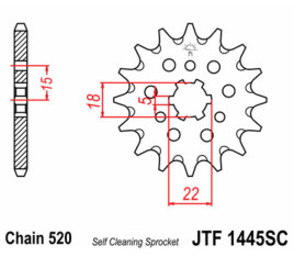 Pignon JT SPROCKETS acier anti-boue 1445 - 520