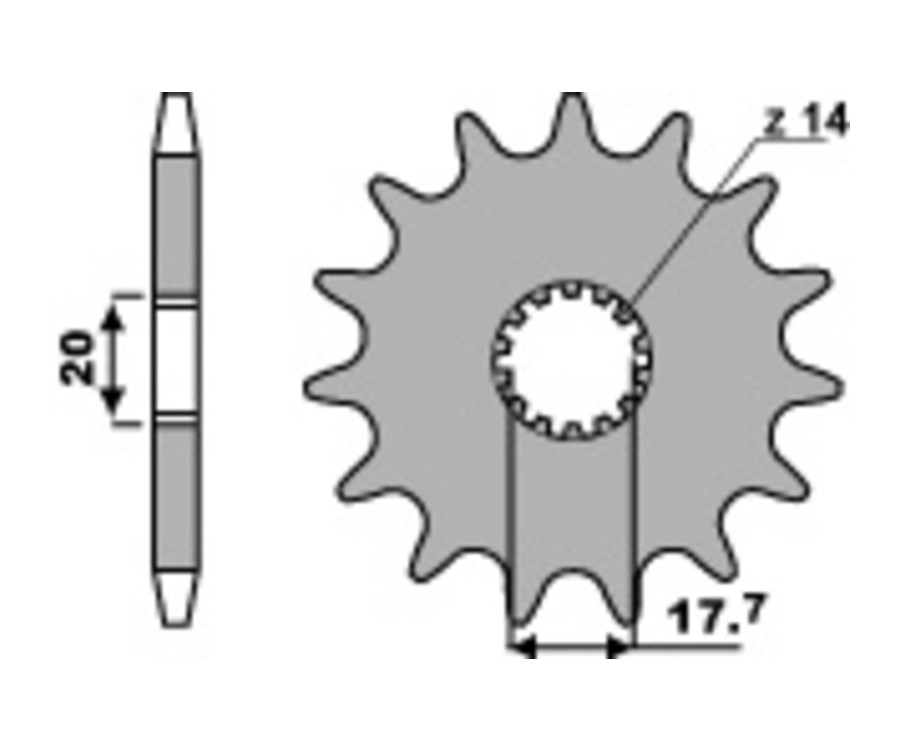 Pignon PBR acier standard 440 - 520 - 1077713002