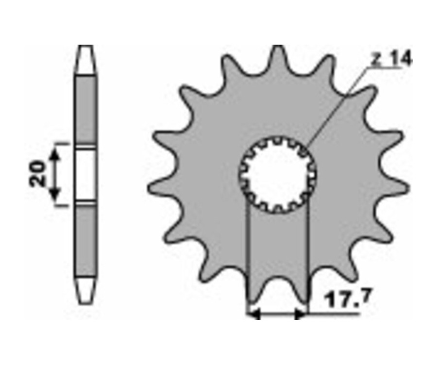 Pignon PBR acier standard 440 - 520 - 1077713001
