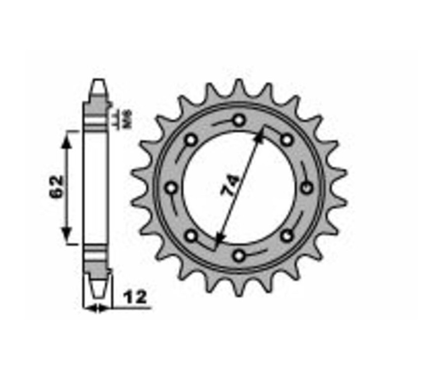 Pignon PBR acier standard 2196 - 525 - 1077607001