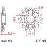 Pignon JT SPROCKETS acier standard 749 - 525 - 1077479003