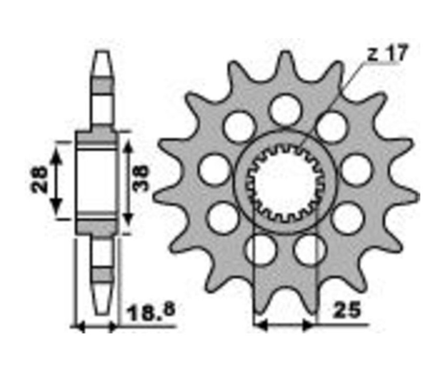 Pignon PBR acier standard 2194 - 520 Pignon PBR acier standard 2194 - 520