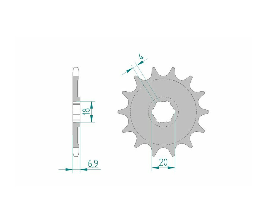 Pignon AFAM acier standard 20204 - 520 - 1074568002