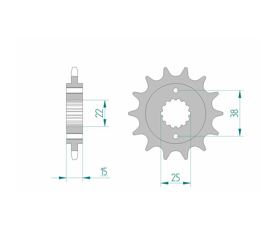 Pignon AFAM acier standard 52607 - 520 Pignon AFAM acier standard 52607 - 520