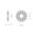 Pignon AFAM acier standard 52607 - 520 Pignon AFAM acier standard 52607 - 520