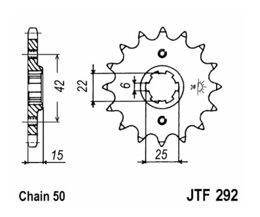 Pignon JT SPROCKETS acier standard 292 - 525 - 1077333001