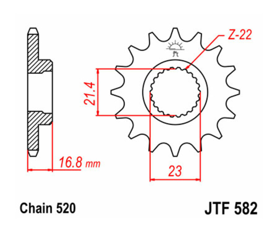 Pignon JT SPROCKETS acier standard 582 - 520 - 1077453001