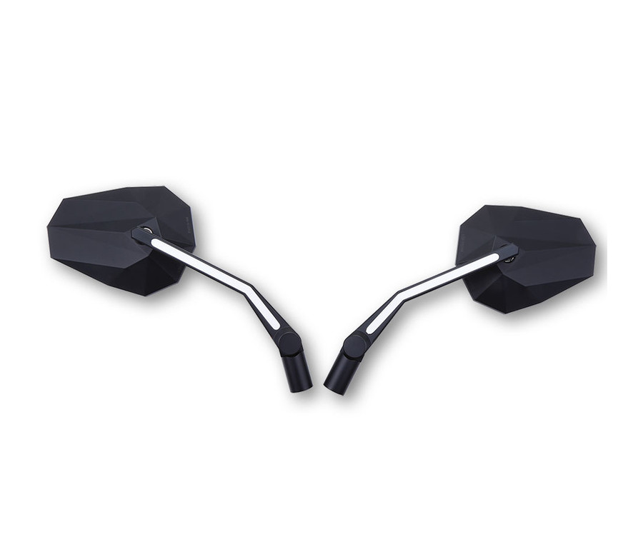 Rétroviseur HIGHSIDER Stealth-X3 avec feu de position LED - par paire - 1108388