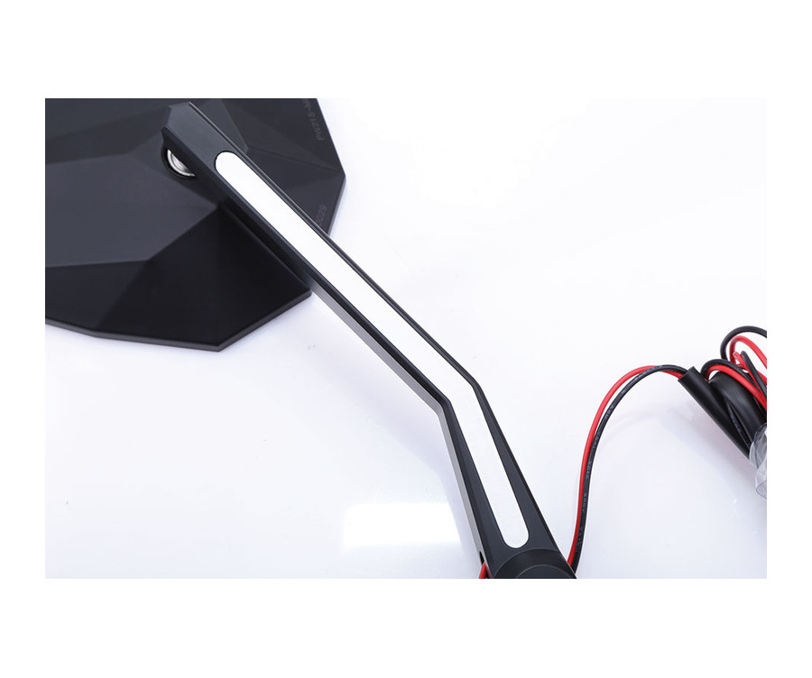 Rétroviseur HIGHSIDER Stealth-X3 avec feu de position LED - par paire - 1108388