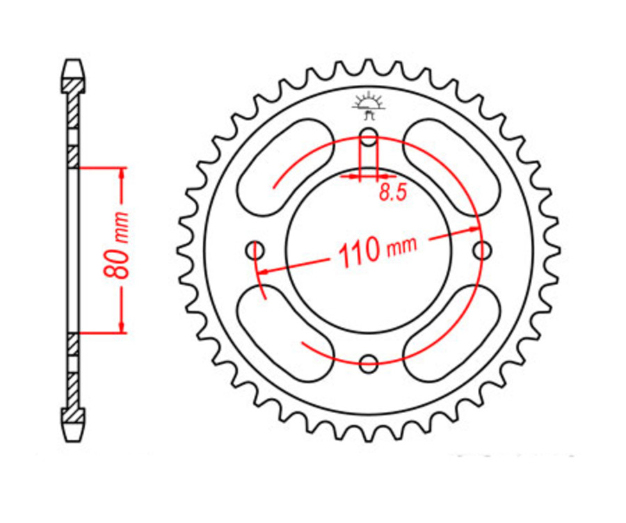 Couronne JT SPROCKETS acier standard 1219 - 428 - 1074887002