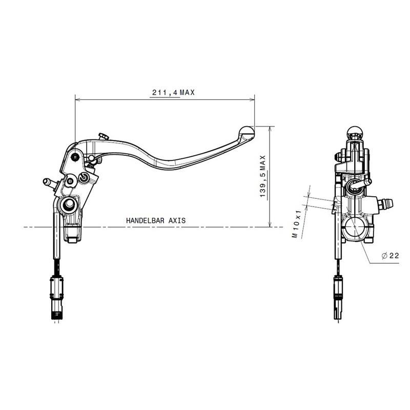 Maître-cylindre de frein BREMBO Ø18x21mm titane - 1090742