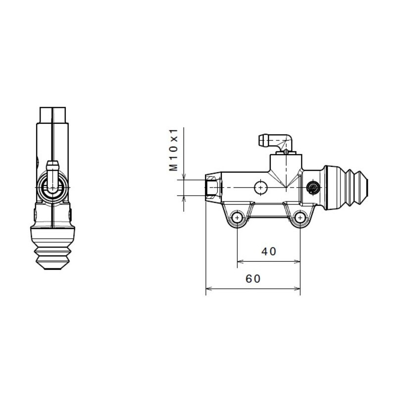 Maître-cylindre de frein arrière BREMBO Ø11mm naturel - 1090737