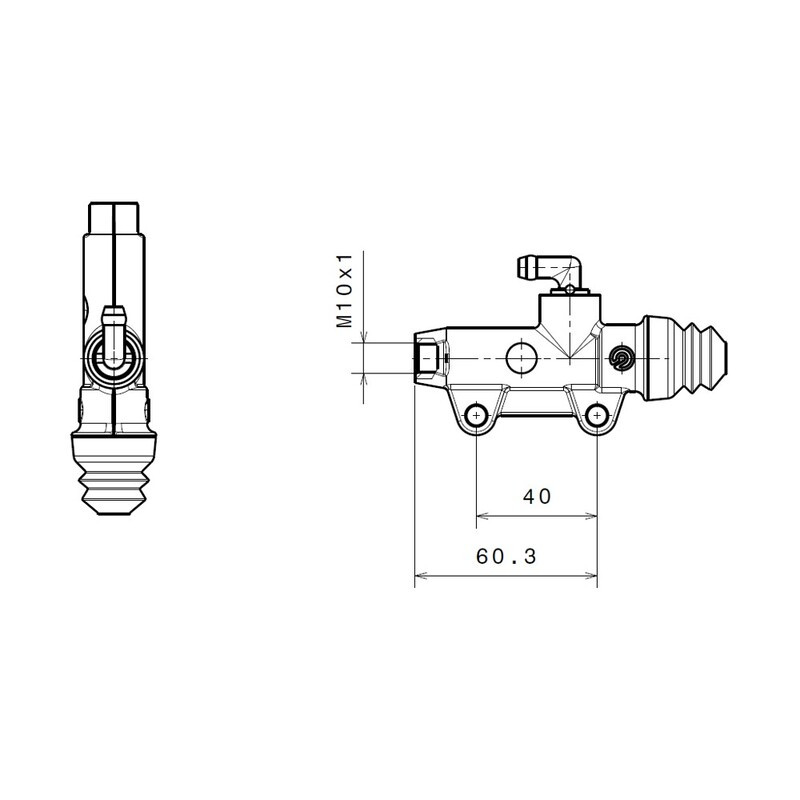 Maître-cylindre de frein arrière BREMBO Ø13mm titane - 1090739