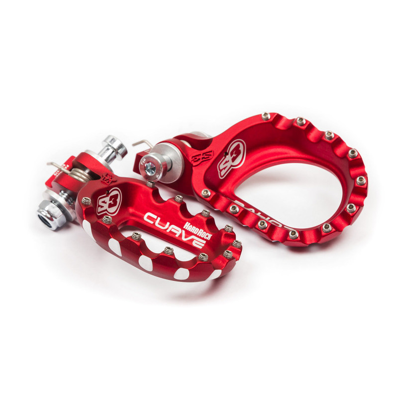 Repose-pieds S3 Curve aluminium rouge - 1081787002
