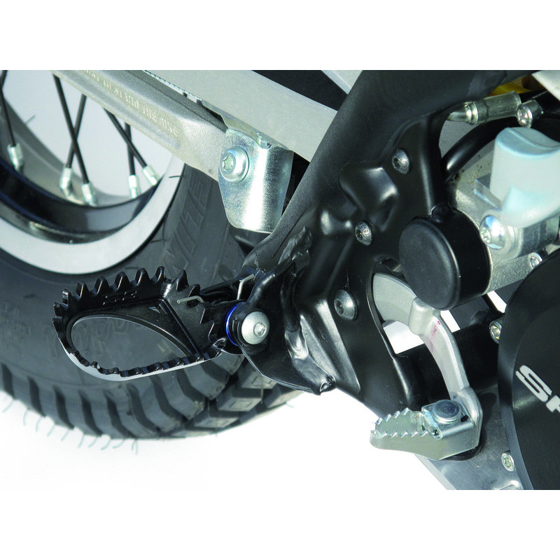 Repose-pieds S3 Hard Rock position centrale acier argent - 1061082