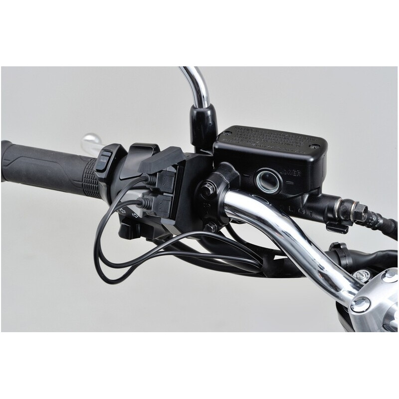 Alimentation USB type A DAYTONA Slim (2 entrées) -  guidons Ø22,2/25,4 - 1124678