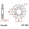 Pignon JT SPROCKETS acier anti-bruit 1591 - 525 - 1022187