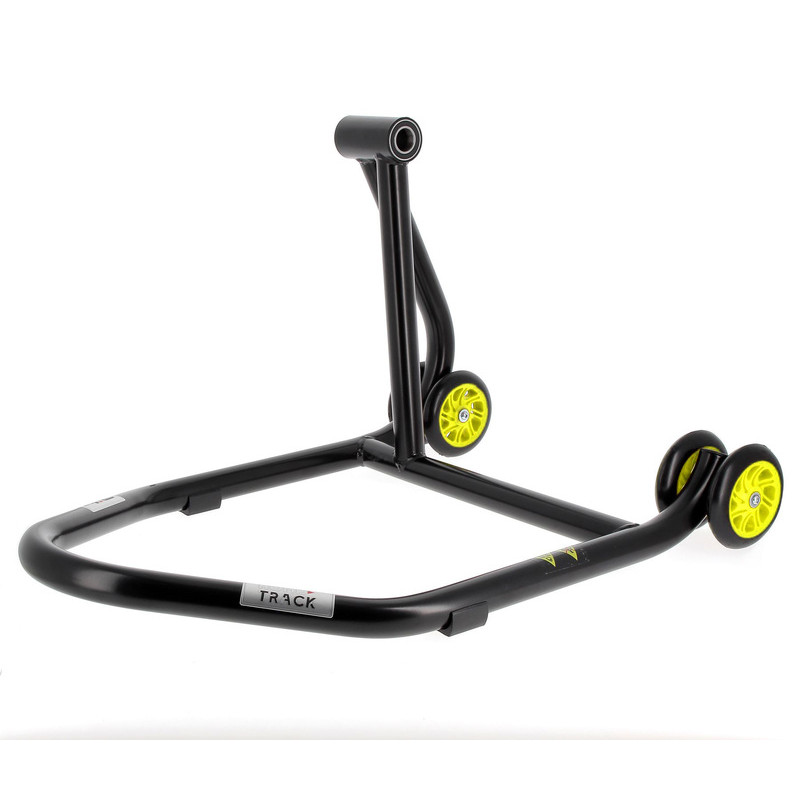 Béquille de stand monobras gauche BIHR Home Track noir mat roues jaune - 3032108