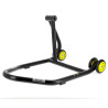 Béquille de stand monobras gauche BIHR Home Track noir mat roues jaune - 3032108