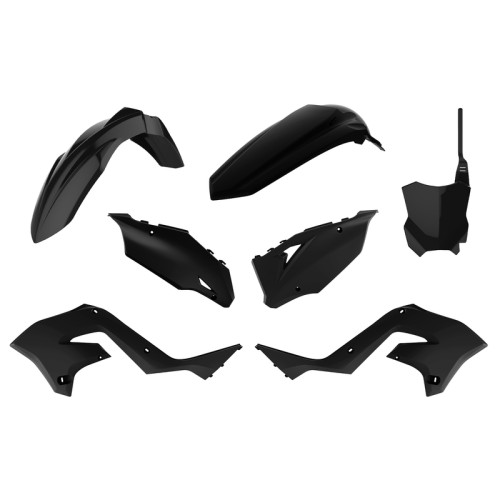 Kit plastiques POLISPORT Restylé noir Kawasaki KX125/250 - 1086103002