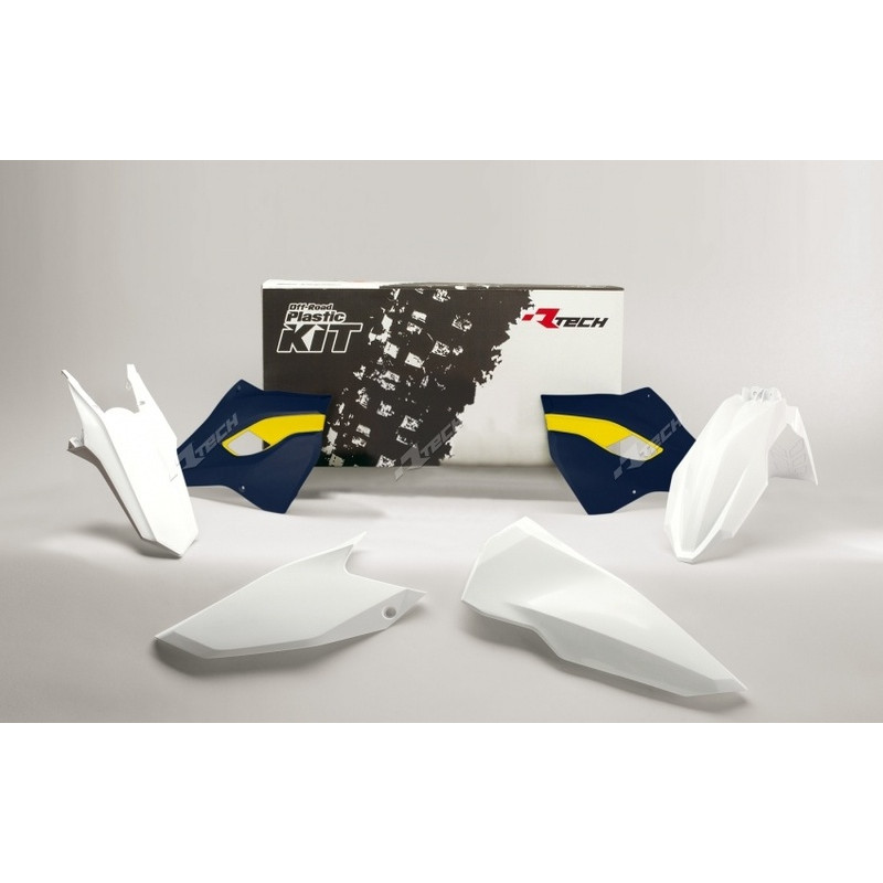 Kit plastique RACETECH couleur origine (2016) blanc/bleu/jaune Husqvarna - 1087967001