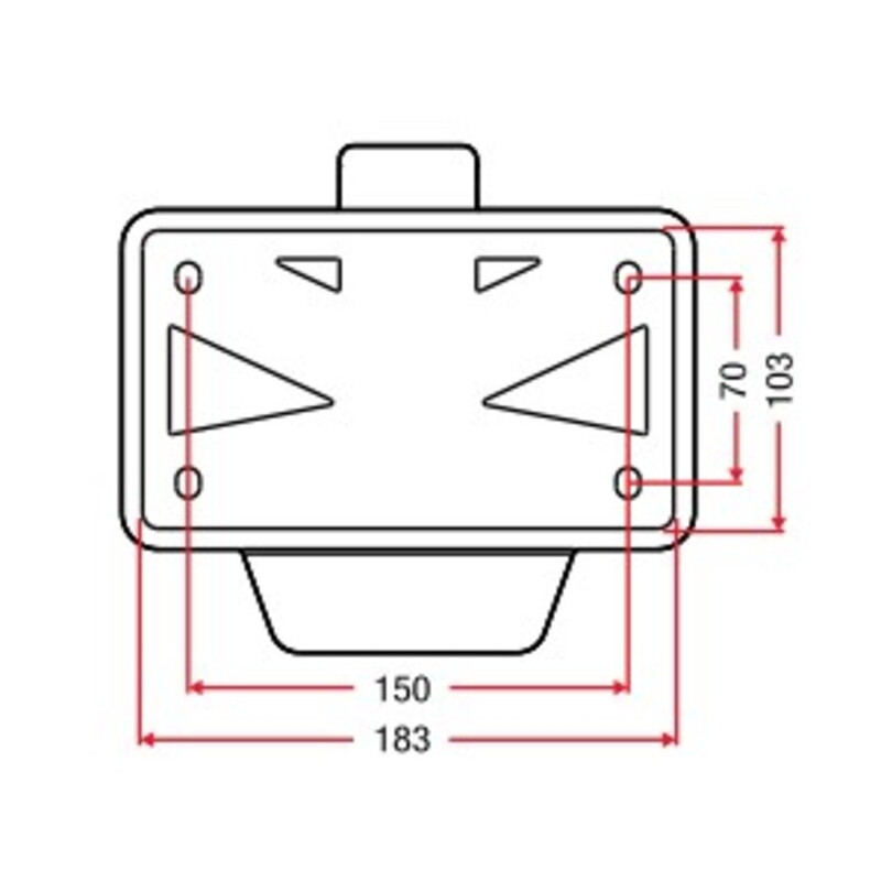 Support de plaque d'immatriculation 30° RACETECH avec lumière LED - 1064778