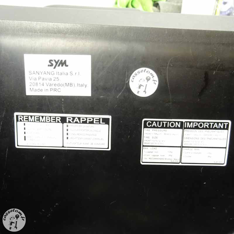 Coffre de Selle Sym 50 Fiddle 2019 - Pièce d'Occasion Premium