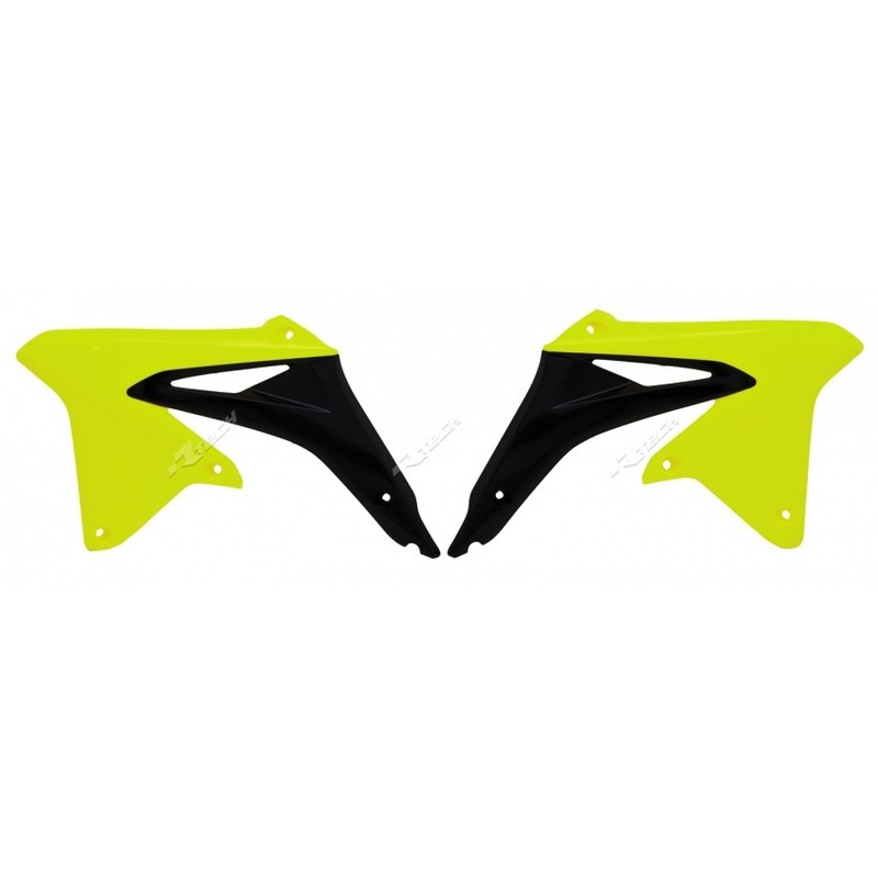 Ouïes de radiateur RACETECH jaune fluo/noir Suzuki RM-Z450 Ouïes de radiateur RACETECH jaune fluo/noir Suzuki RM-Z450