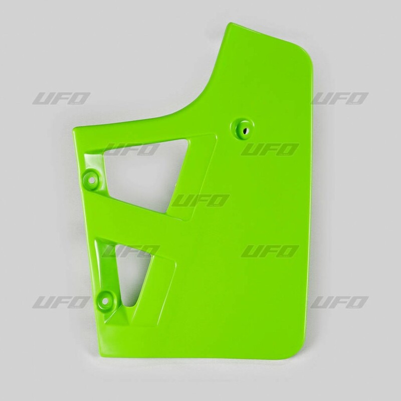 Ouïes de radiateur UFO vert Kawasaki KX125/250 Ouïes de radiateur UFO vert Kawasaki KX125/250
