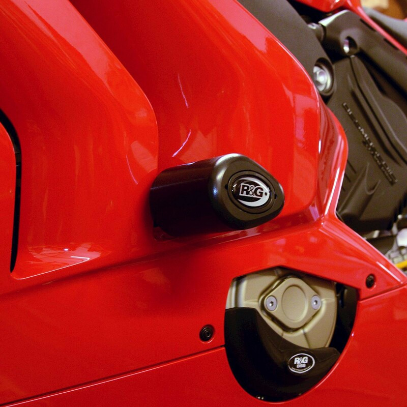 Tampons de protection R&G RACING Aero noir Ducati Panigale V4 Tampons de protection R&G RACING Aero noir Ducati Panigale V4