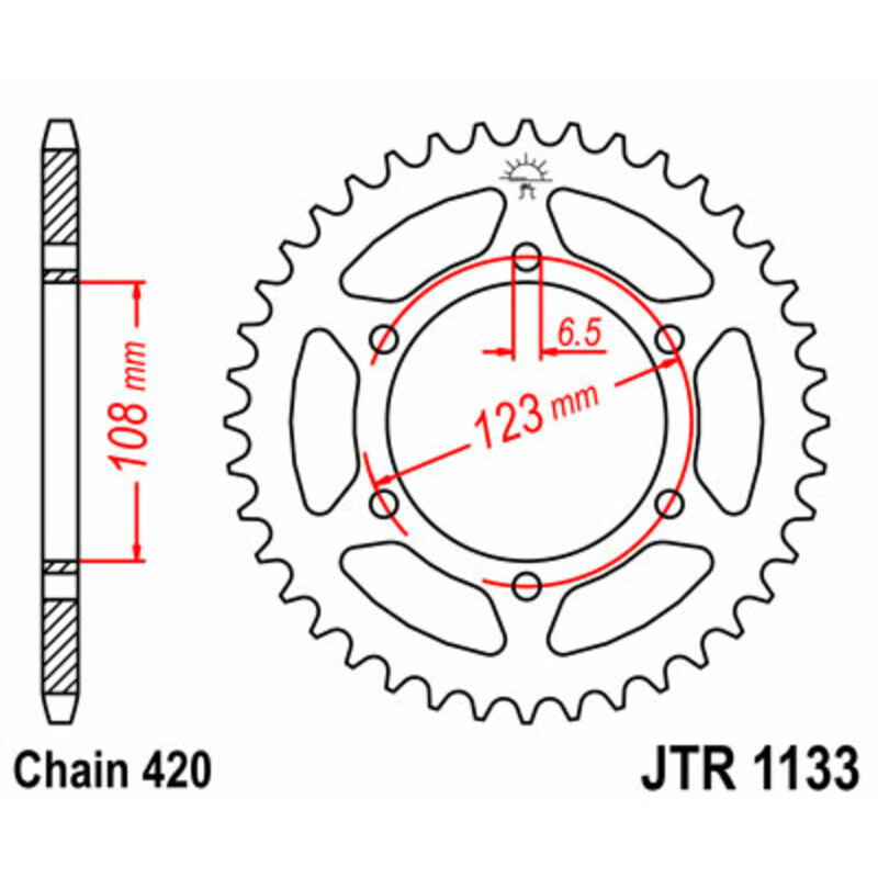 Kit chaîne JT/JT 420HDR 11/59 - Couronne arrière standard Type 1133