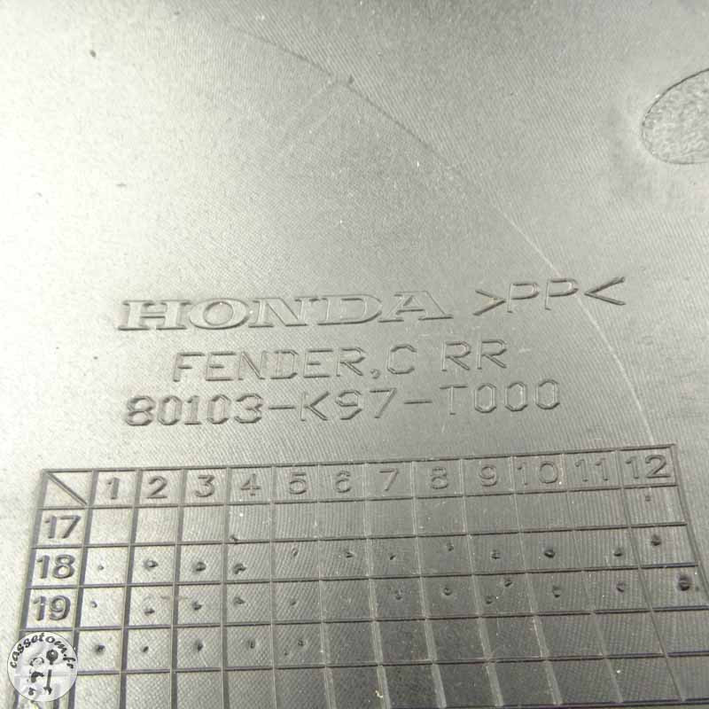 Garde Boue Arrière Honda 125 PCX 2021 - Pièce d'occasion authentique