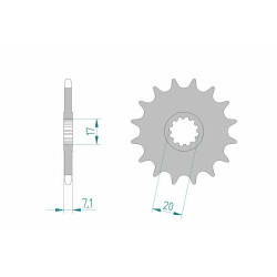 Kit chaîne AFAM A420M 11/50 - Couronne arrière standard Type 38101