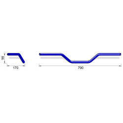 HIGHSIDER pro Aluminum handlebar naked bike A02, 7/8 inch, black
