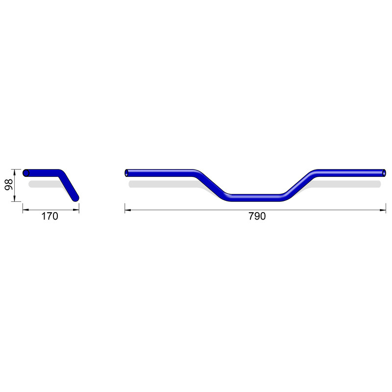 HIGHSIDER pro Aluminum handlebar naked bike A02, 7/8 inch, black