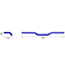 HIGHSIDER pro X-Bar aluminum handlebar Superbike Flat XN1, 1 1/8 inch, black