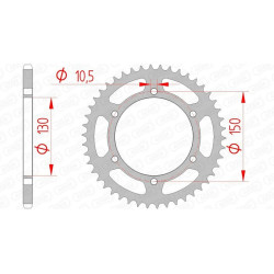 Kit chaîne AFAM 520XMR3 15/46 standard - couronne standard 12604