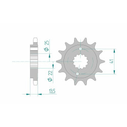 Kit chaîne AFAM 525XMR3 14/47 standard - couronne standard 10502